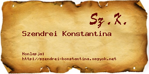 Szendrei Konstantina névjegykártya